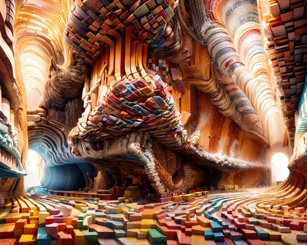 Surreal Landscape of Abstract Shapes and Textures