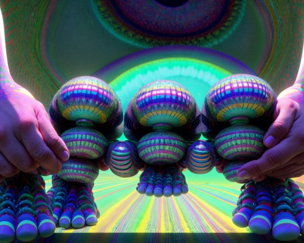 Vibrant Abstract Scene with Colorful Surreal Creature