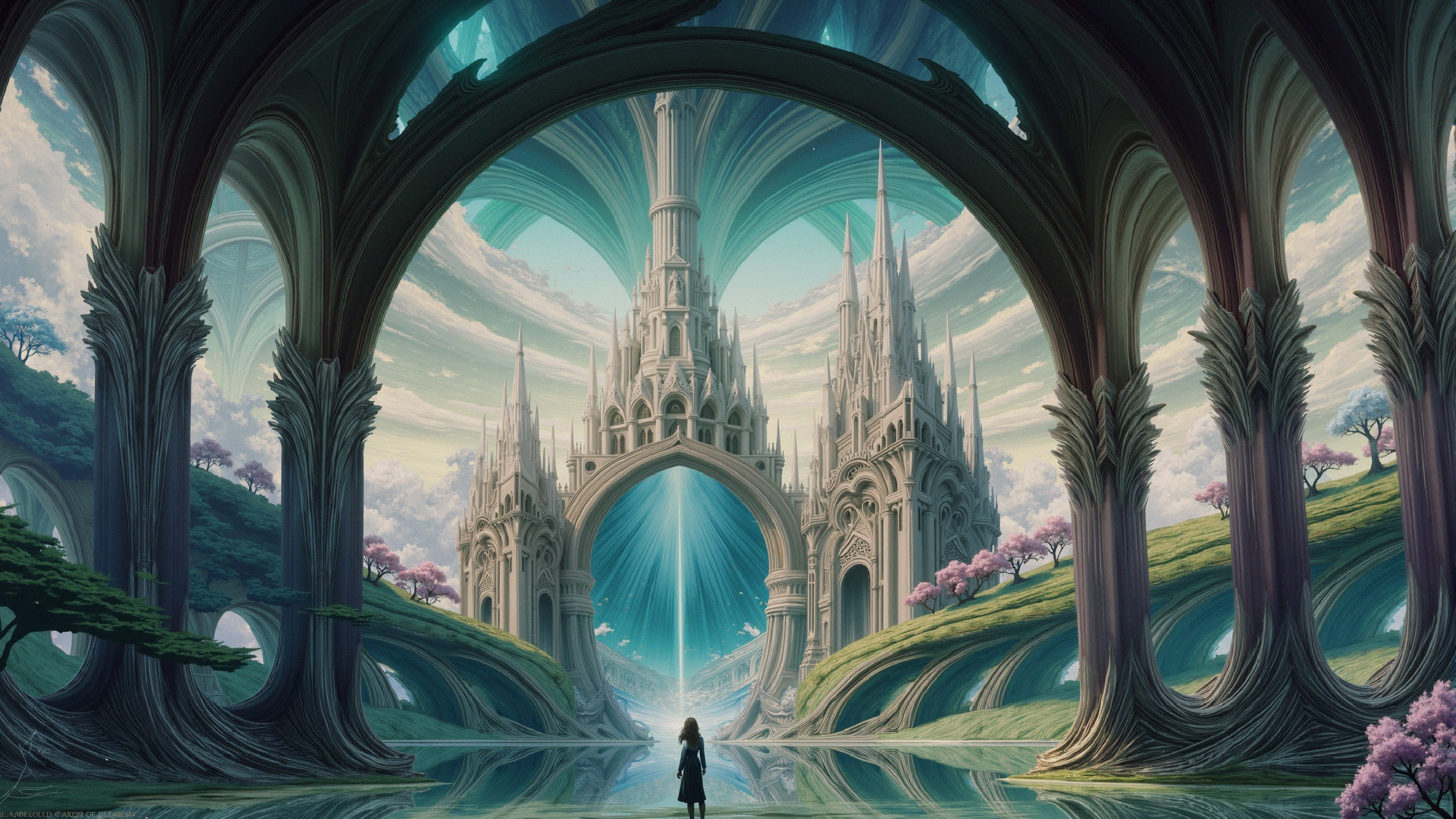 Majestic Castle in a Vibrant Fantasy Landscape