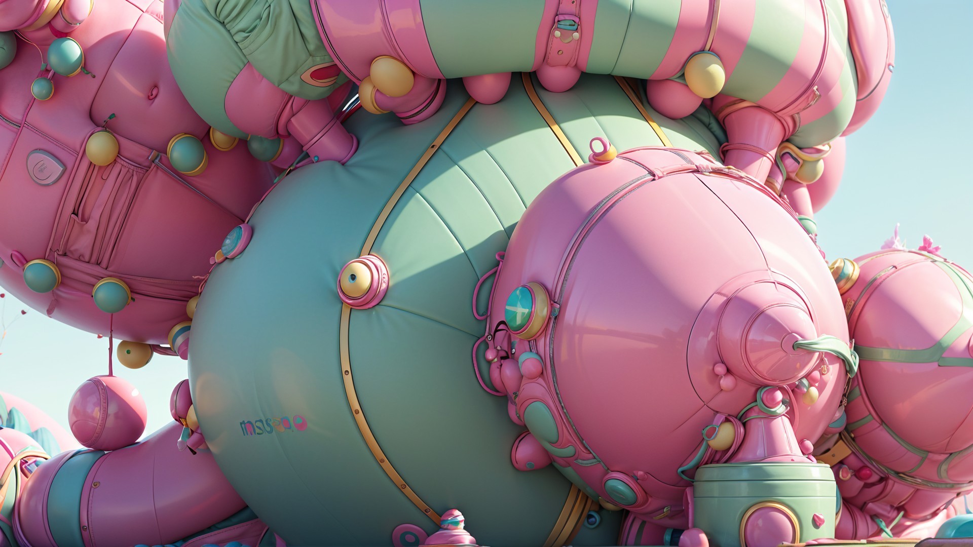 Whimsical Abstract Structure in Pastel Colors