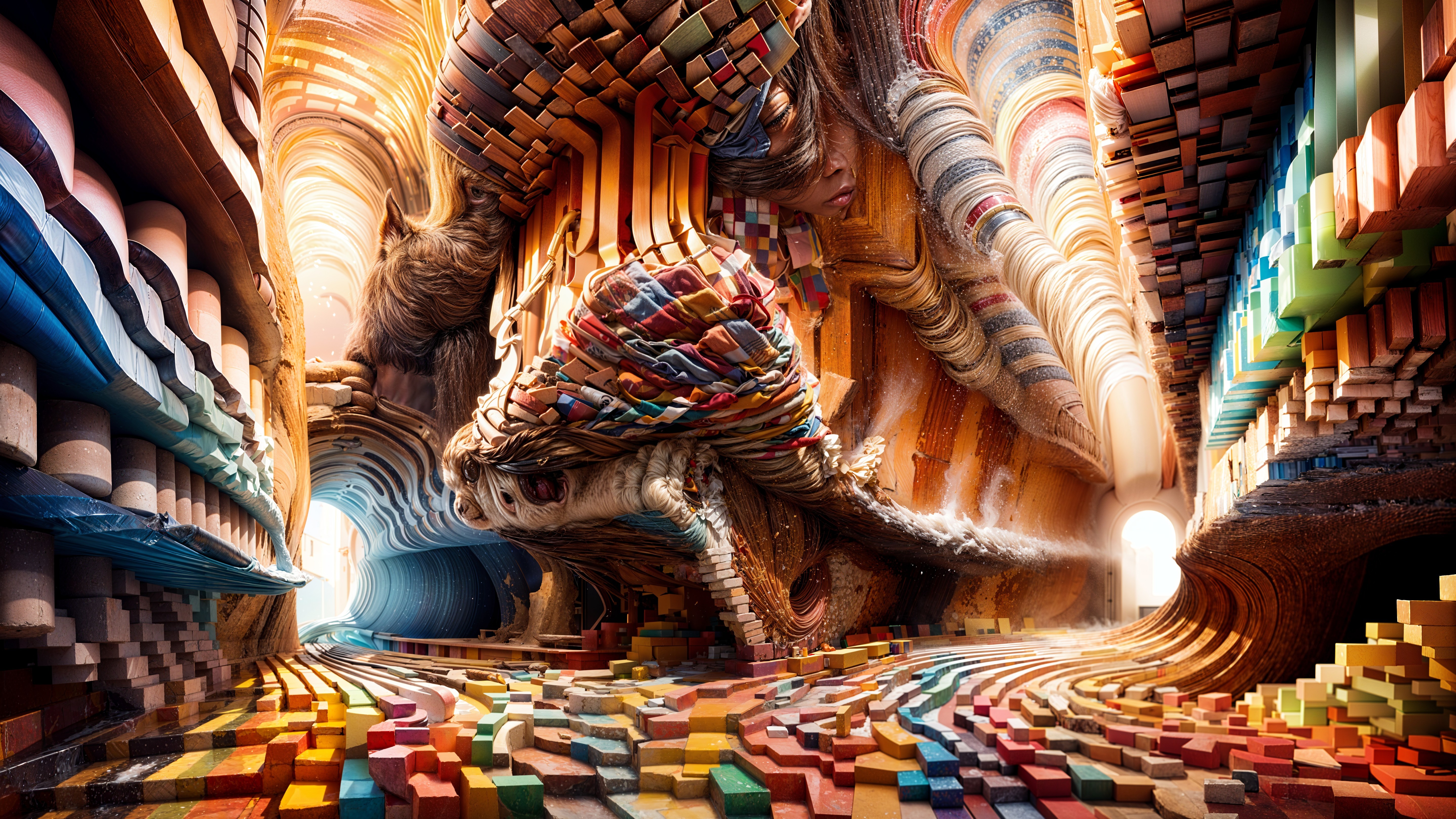 Surreal Landscape of Abstract Shapes and Textures