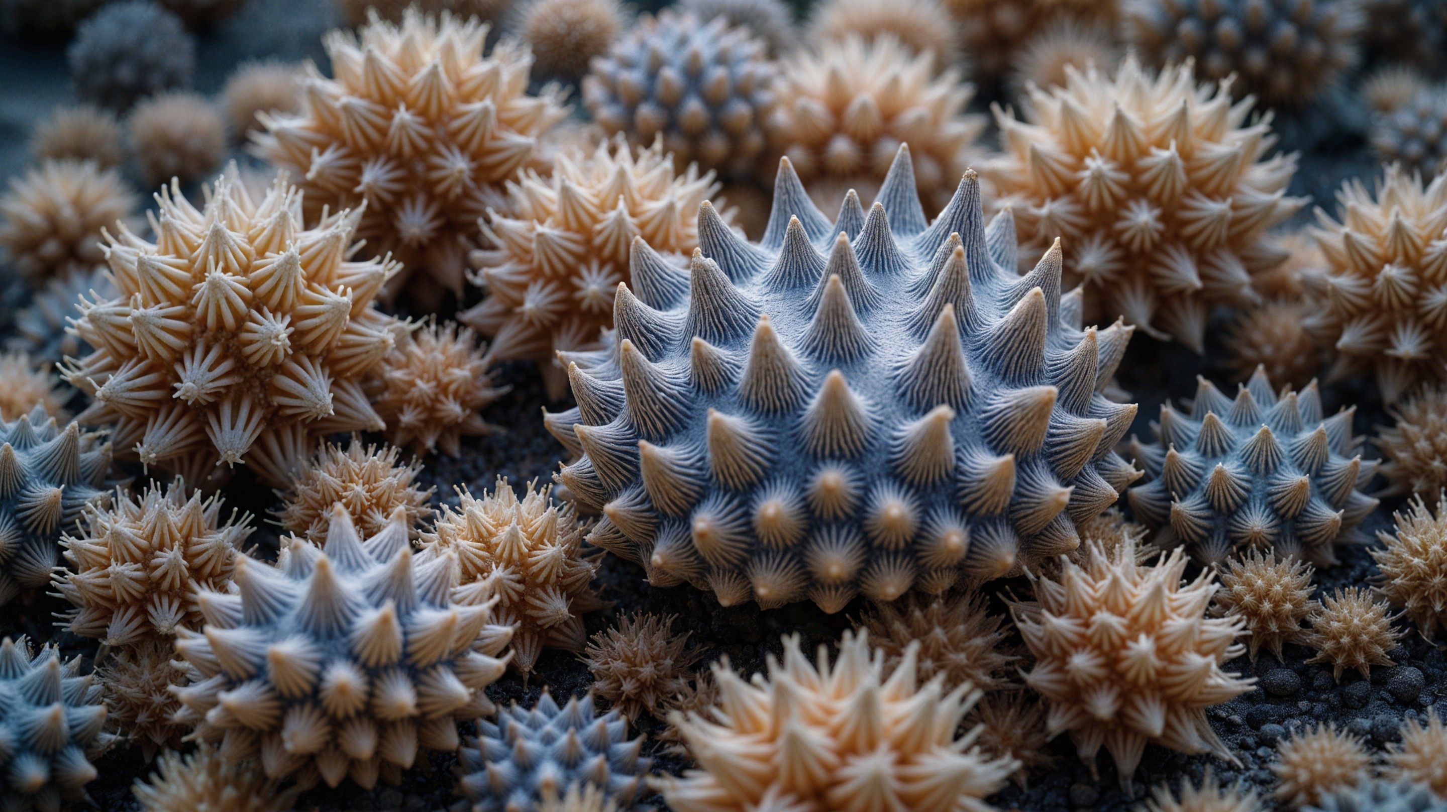 Underwater Corals with Intricate Textures and Colors