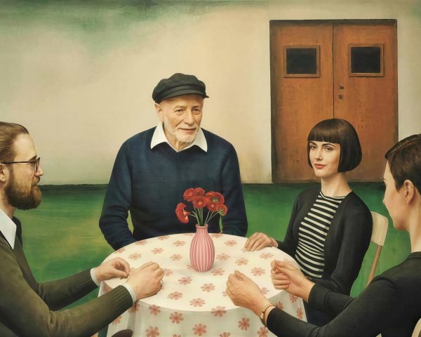 Colorful Gathering Around Floral Table Setting