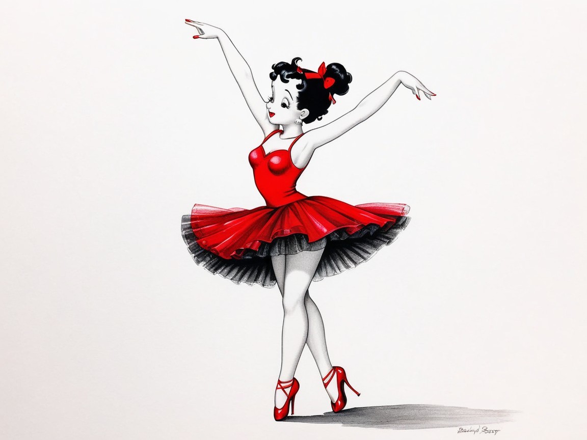 Classic Cartoon Character as a Ballet Dancer Illustration