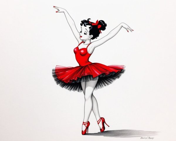 Classic Cartoon Character as a Ballet Dancer Illustration