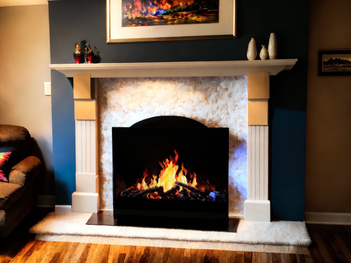 Cozy Living Room with Modern Fireplace and Decor