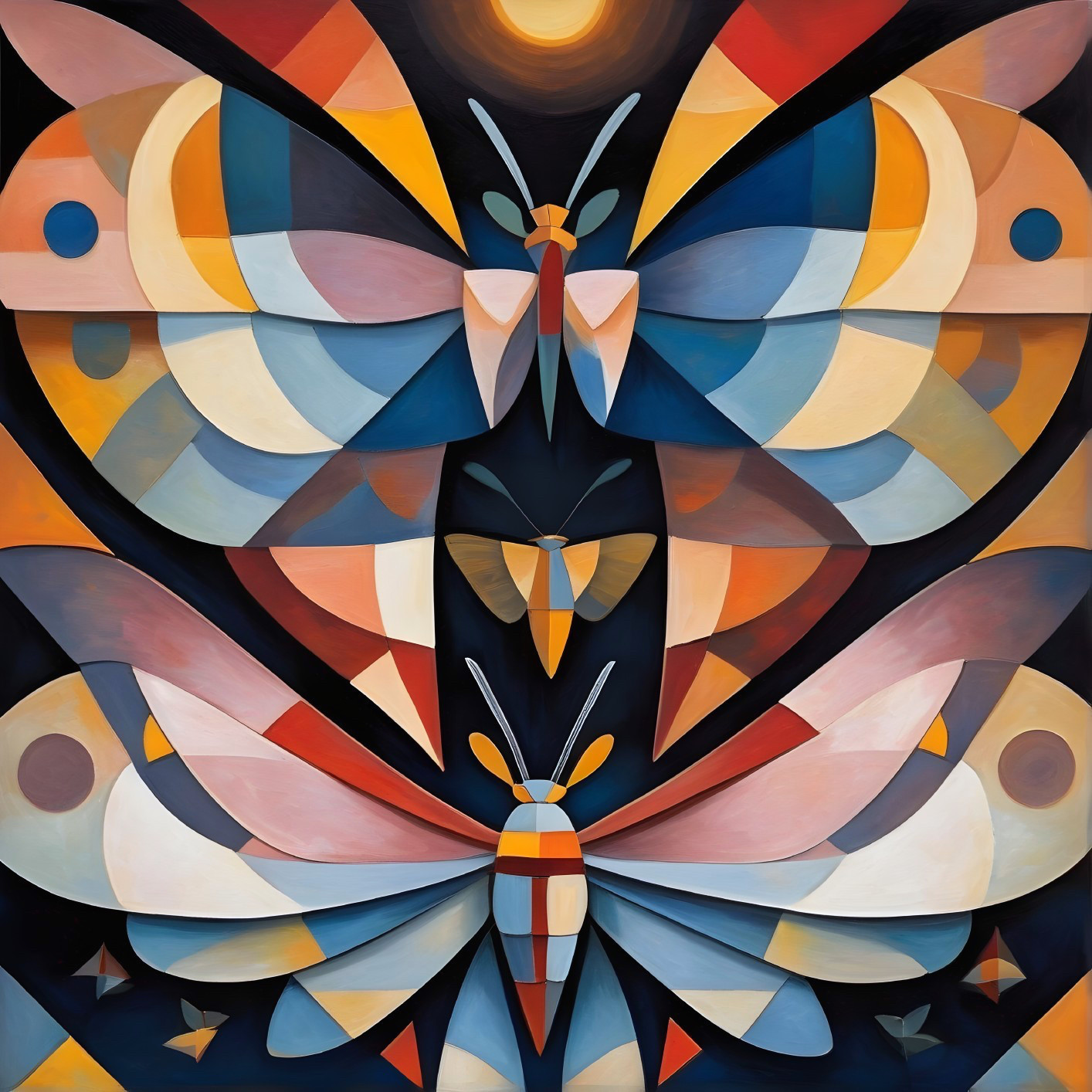 Vibrant Abstract Butterflies in Symmetrical Design