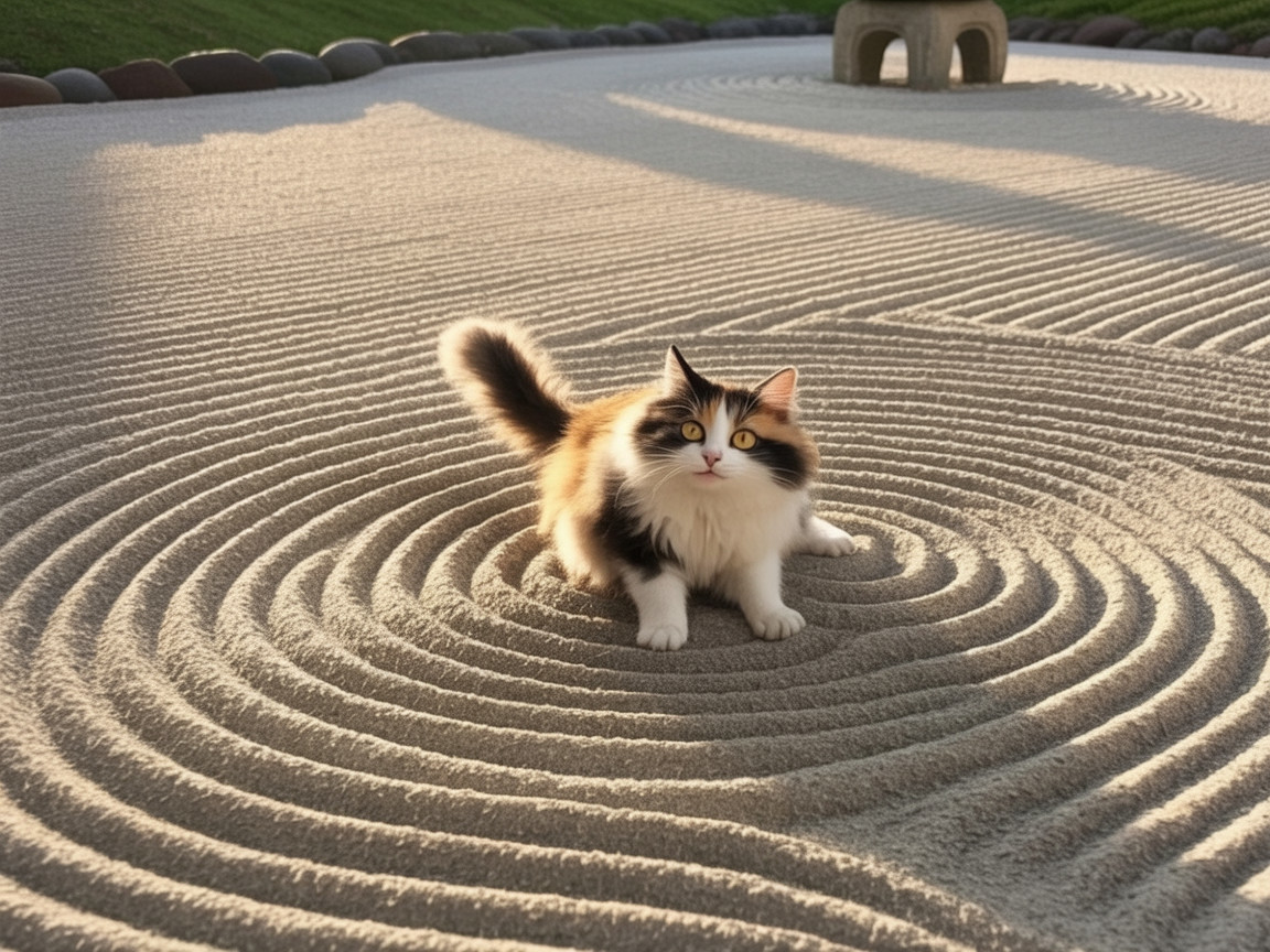 One Man's Zen Garden Becomes the Neighborhood Cats' Litter Box