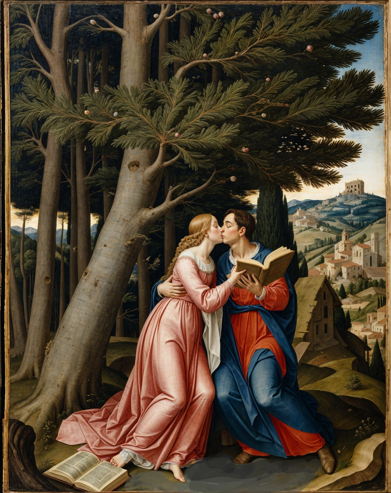 Romantic Scene with Figures in Serene Landscape