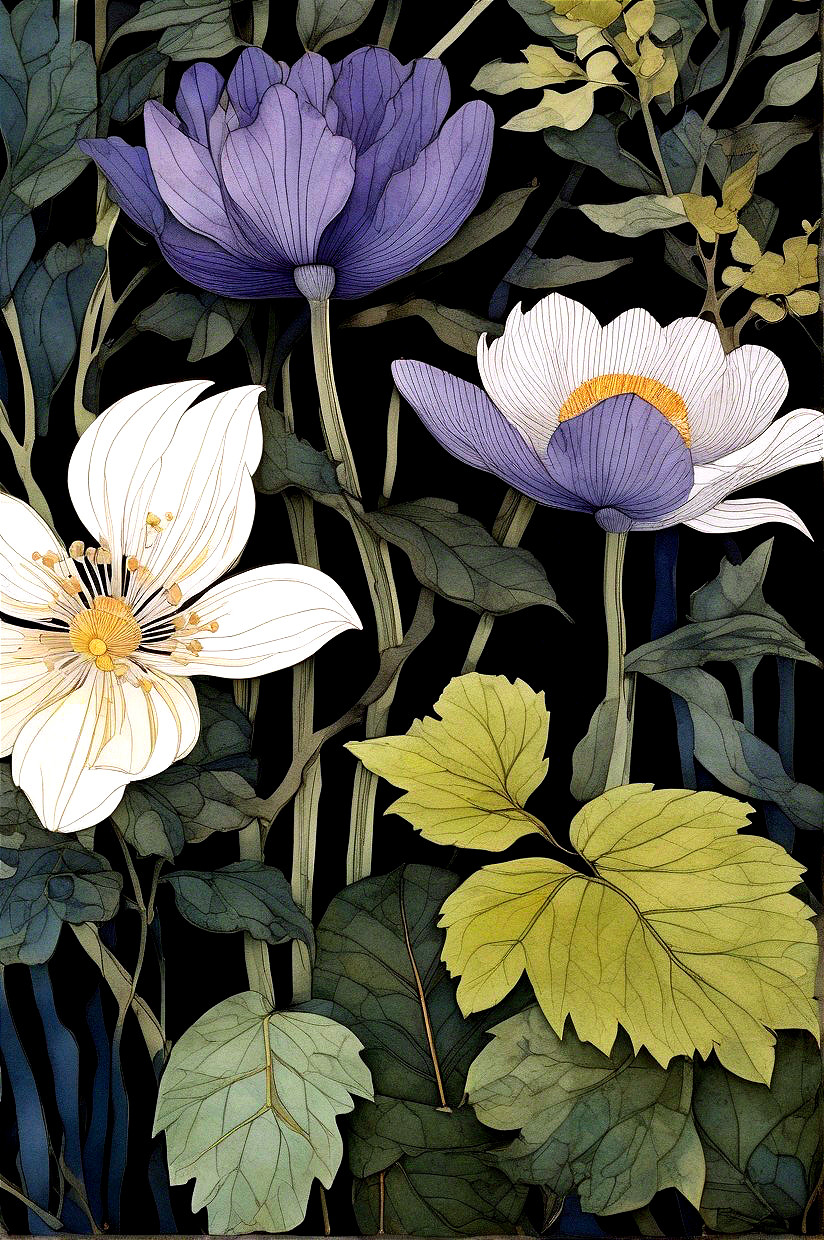 Elegant Flower Arrangement with Dark Background