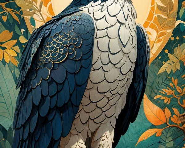 Majestic Bird of Prey with Striking Blue Feathers