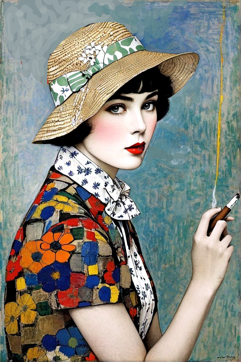 Profile of a Stylish Woman in Vintage Glamour