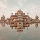 Vibrant Abstract Landscape with Whimsical Castle Reflection