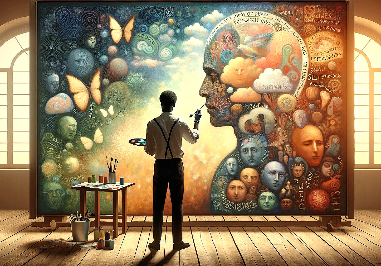 Surreal Painting of Human Consciousness and Emotion