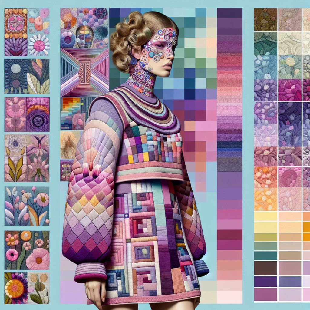 Stylized Mannequin in Vibrant Patterned Outfit