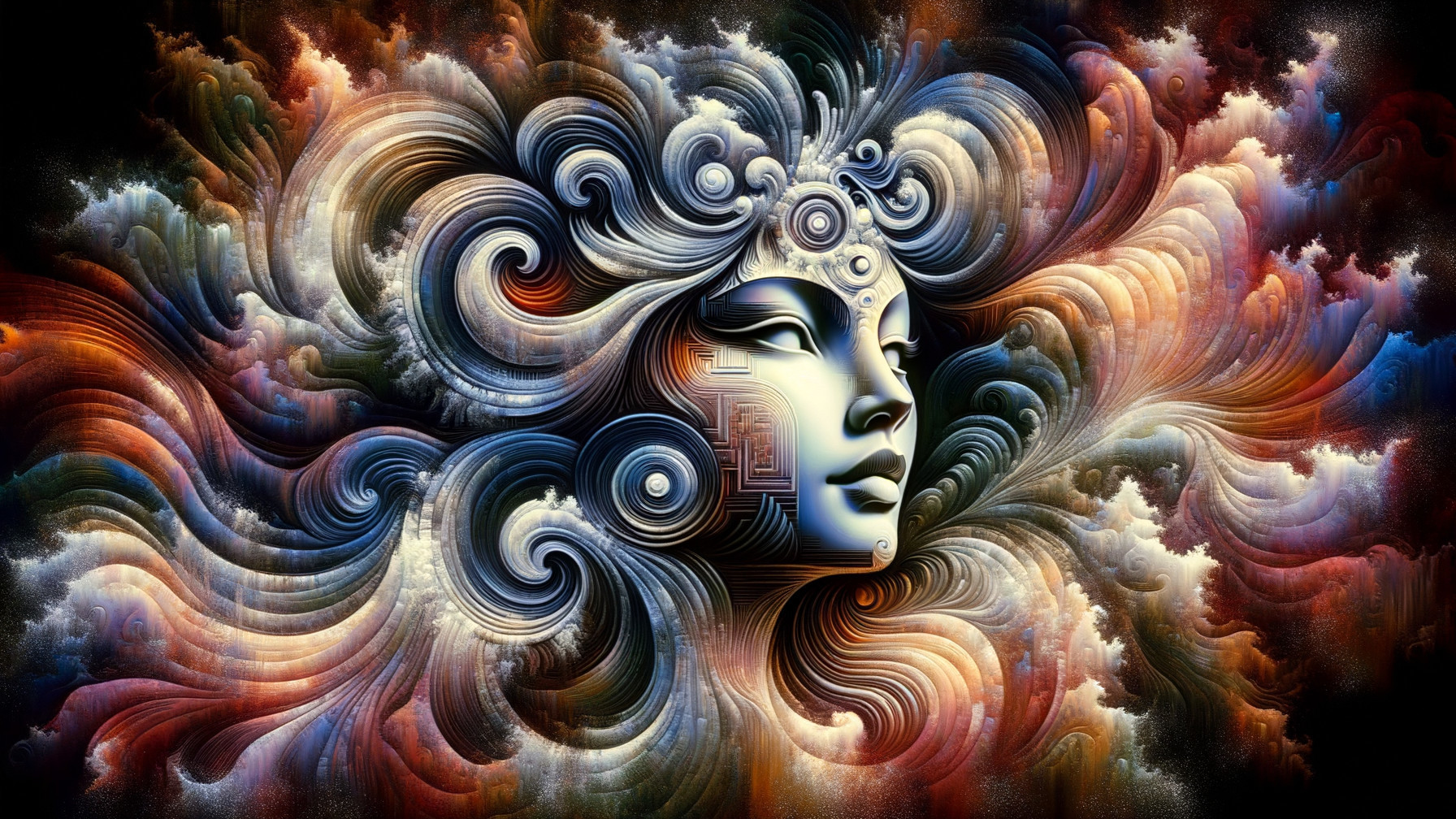 Abstract Representation of a Woman's Face in Color