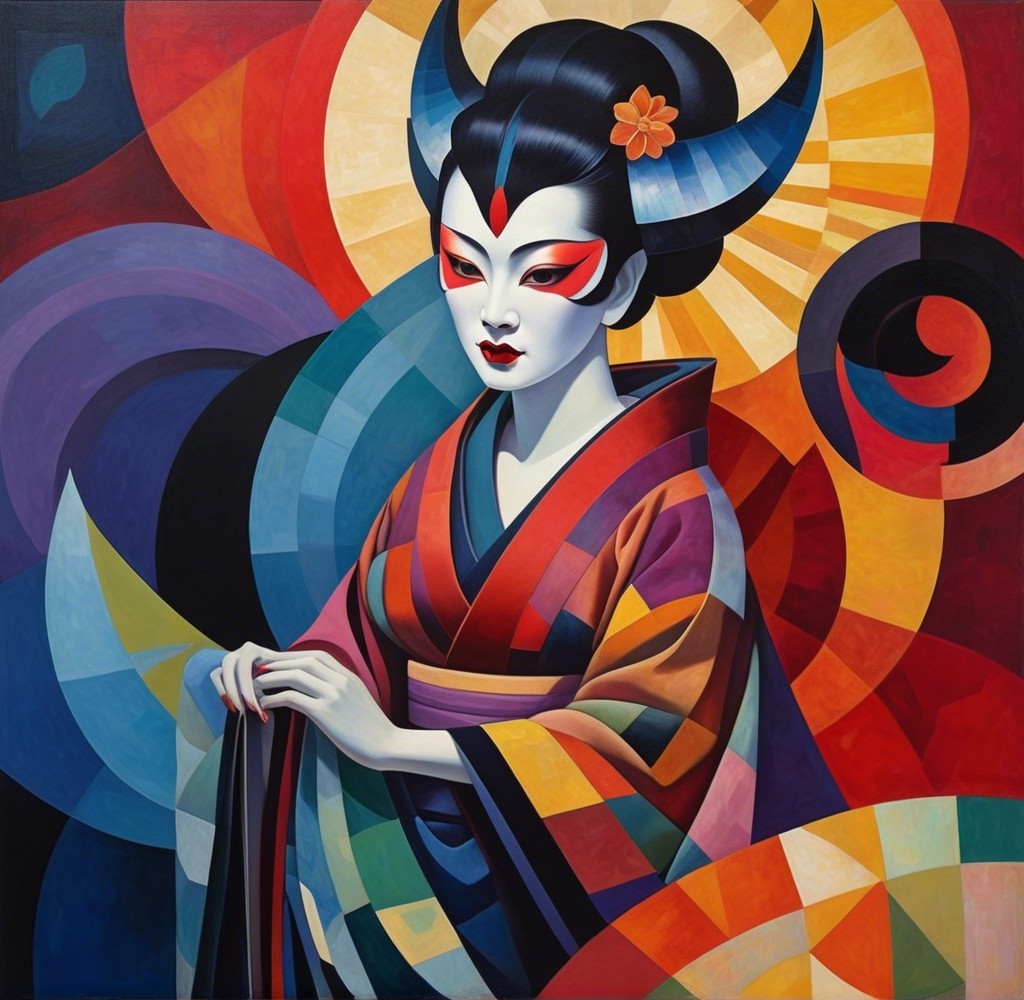 Colorful Stylized Portrayal of a Traditional Figure