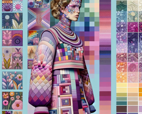 Stylized Mannequin in Vibrant Patterned Outfit