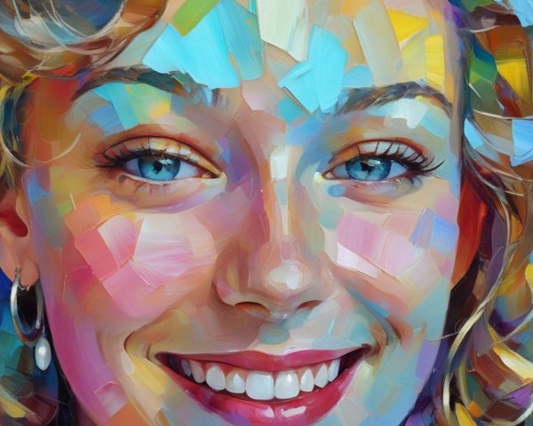 Vibrant Portrait of a Smiling Young Woman