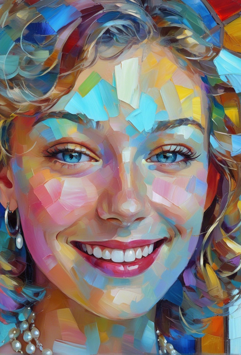 Vibrant Portrait of a Smiling Young Woman