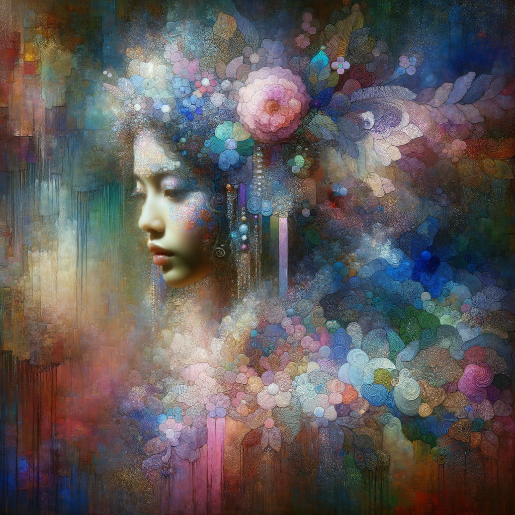 Dreamlike Abstract Portrait of a Serene Woman
