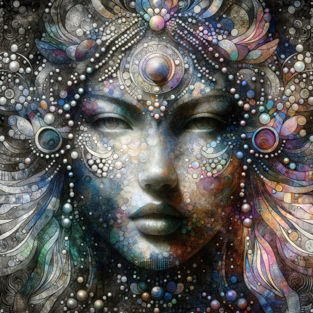 Abstract Representation of a Woman's Face in Colorful Art