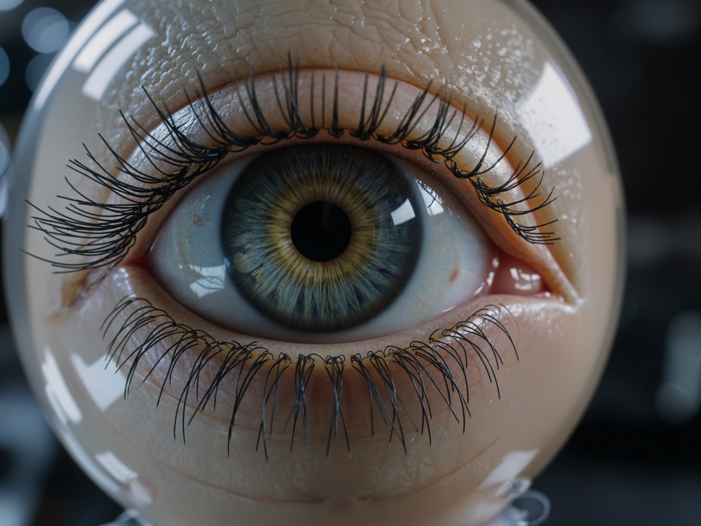 Hyper-realistic artificial eye with intricate details
