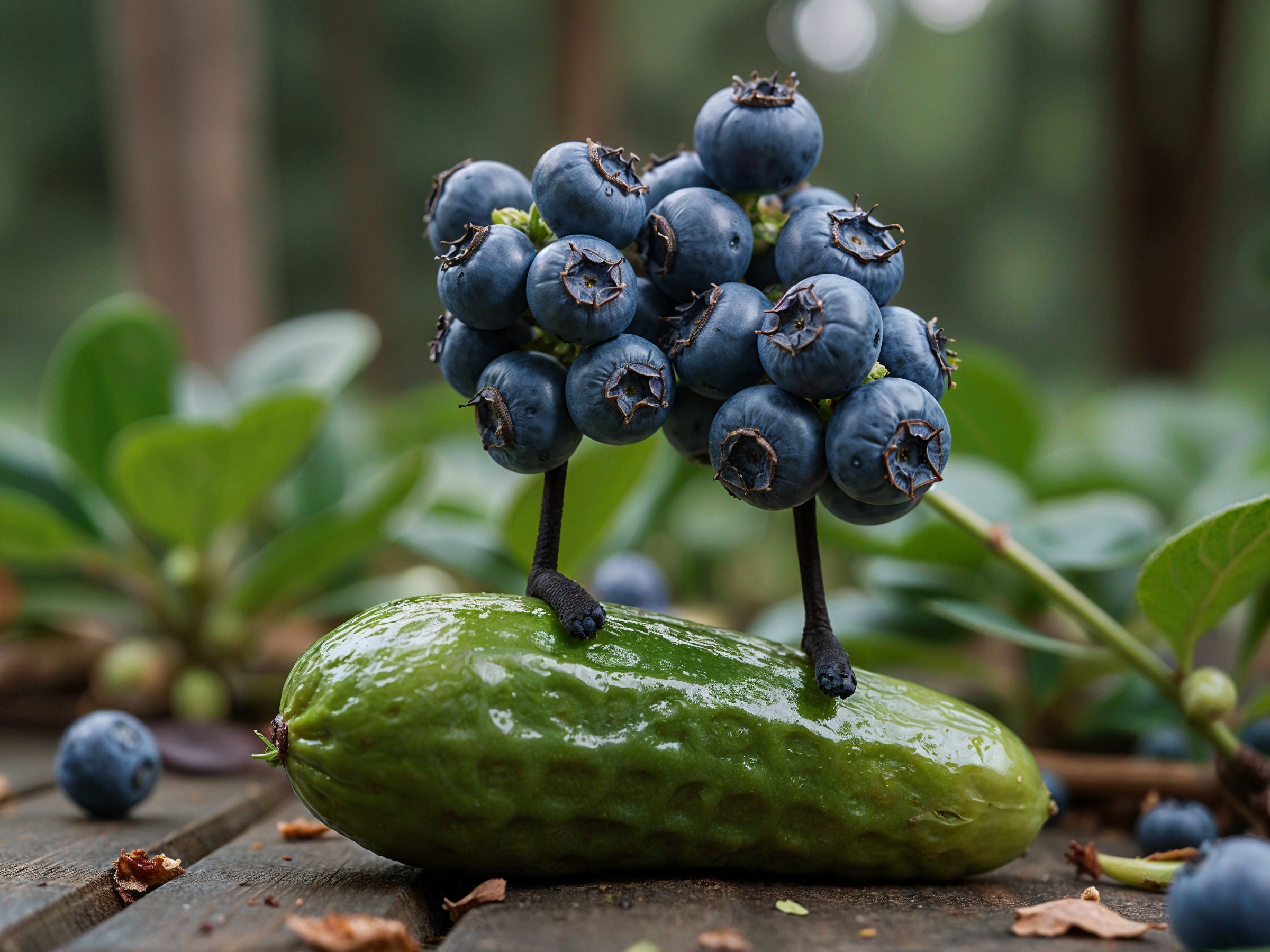 Cucumber and Blueberries Create Whimsical Character