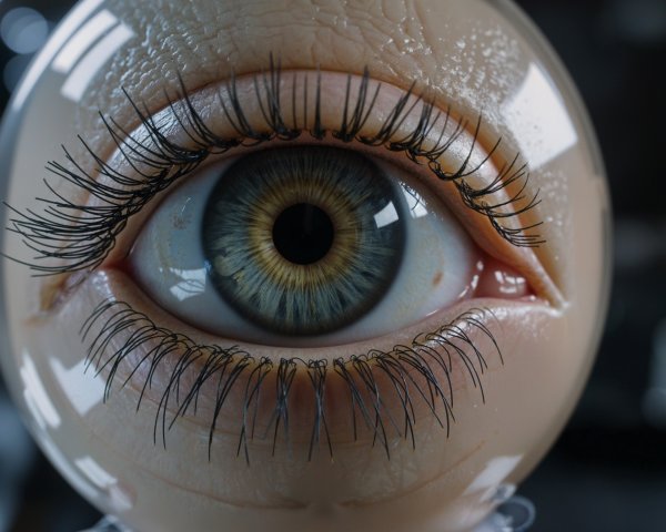 Hyper-realistic artificial eye with intricate details