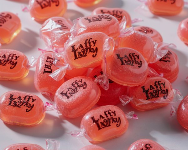 Colorful Laffy Taffy Candies on White Surface