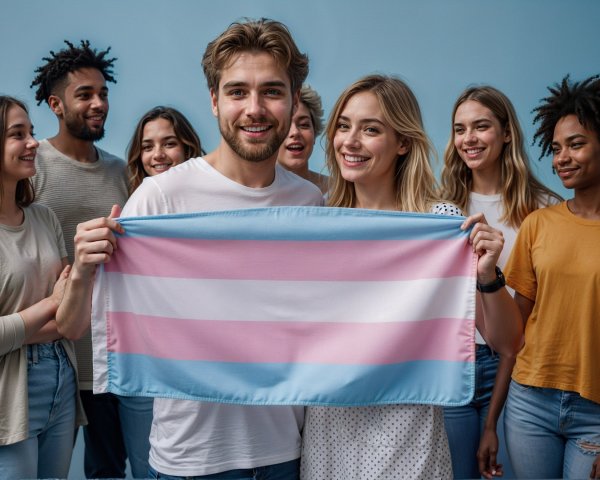 Celebration of Unity with Transgender Pride Flag