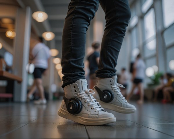 Stylish High-Top Sneakers with Circular Embellishments