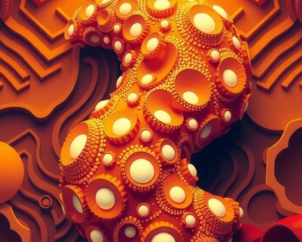 Abstract Composition with Textured Number Three