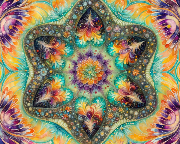 Vibrant Mandala with Floral and Colorful Patterns