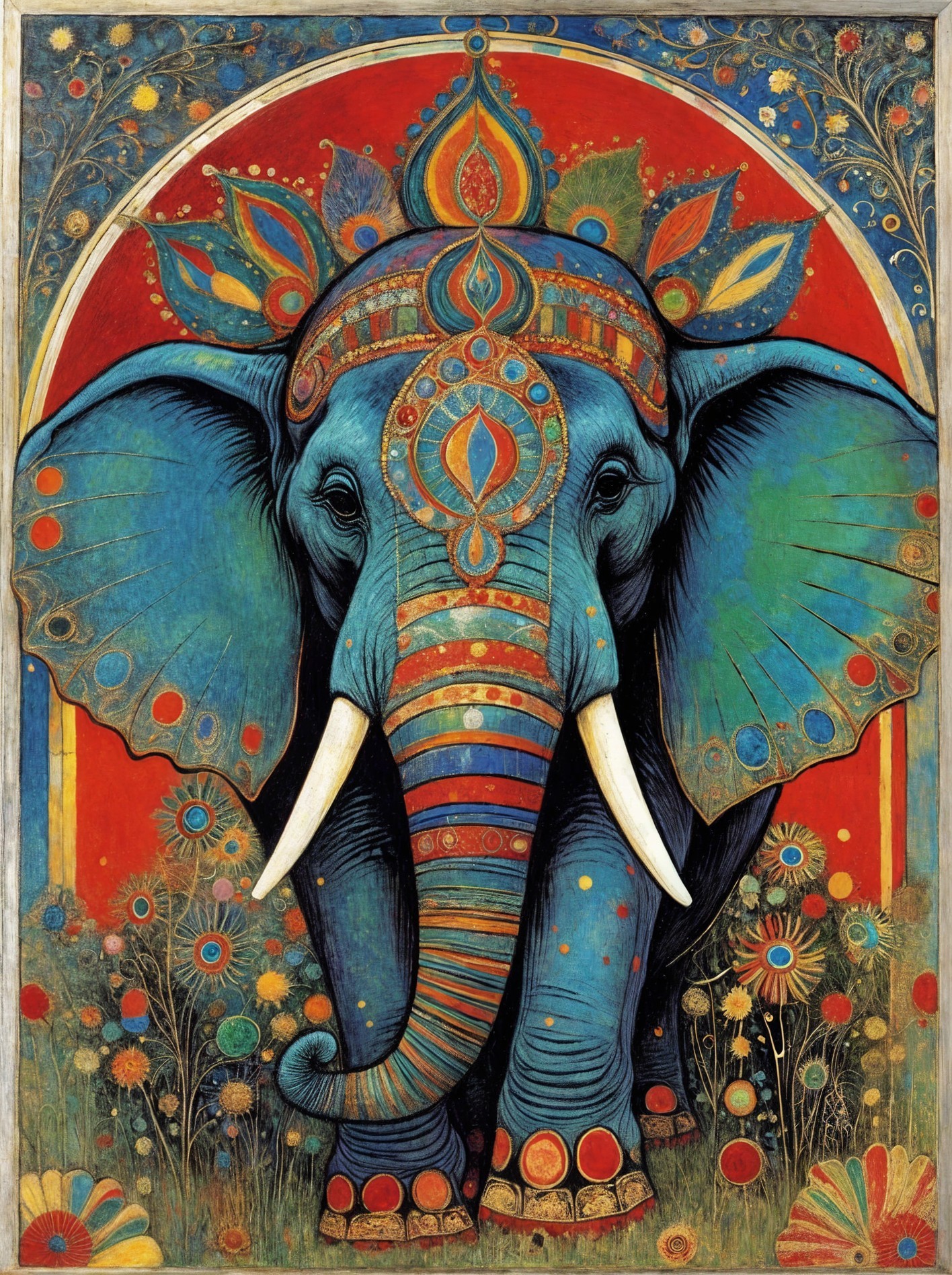 Vibrant Elephant Design with Colorful Patterns