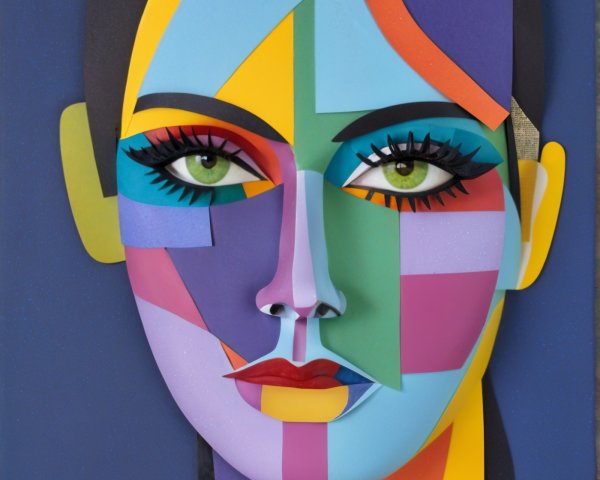 Vibrant Abstract Portrait of a Woman in Bold Colors