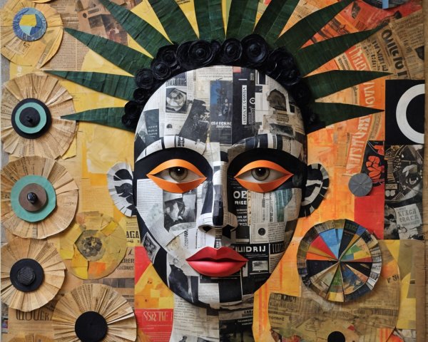 Stylized Portrait of a Woman with Liberty Elements