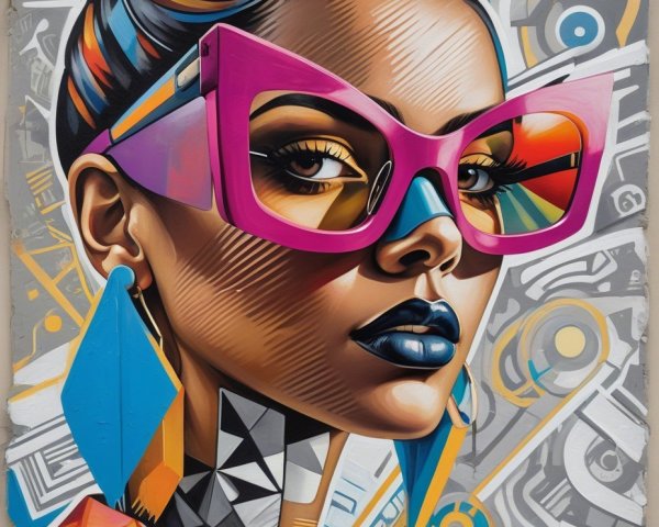 Vibrant Portrait of Woman with Bold Accessories
