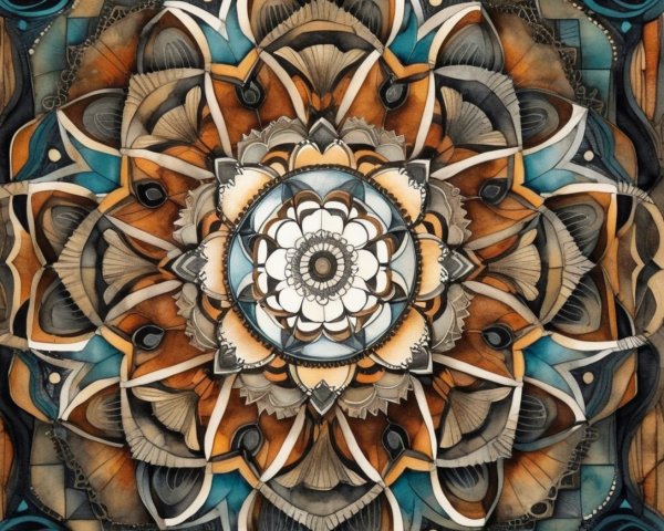 Intricate Mandala Design with Flower Motif and Patterns
