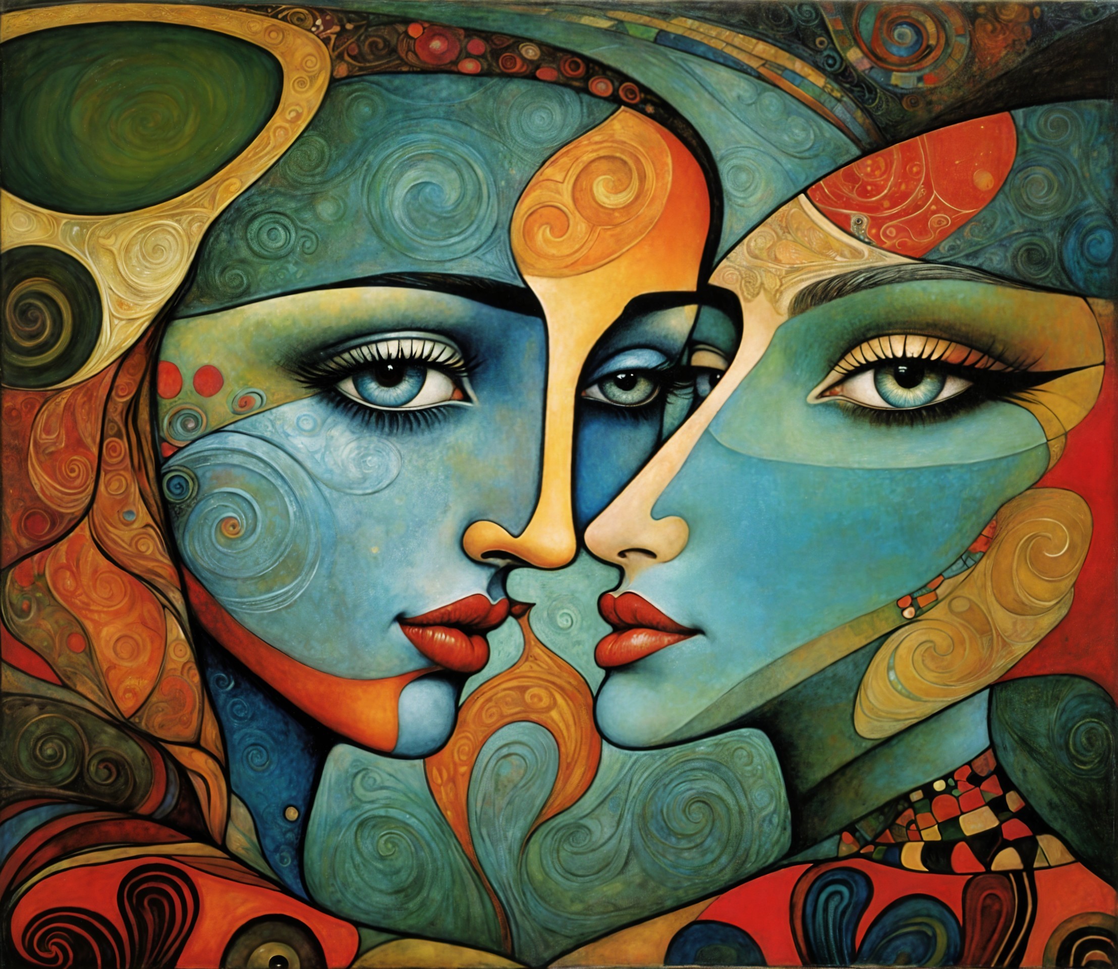 Stylized Faces of Women with Intricate Patterns
