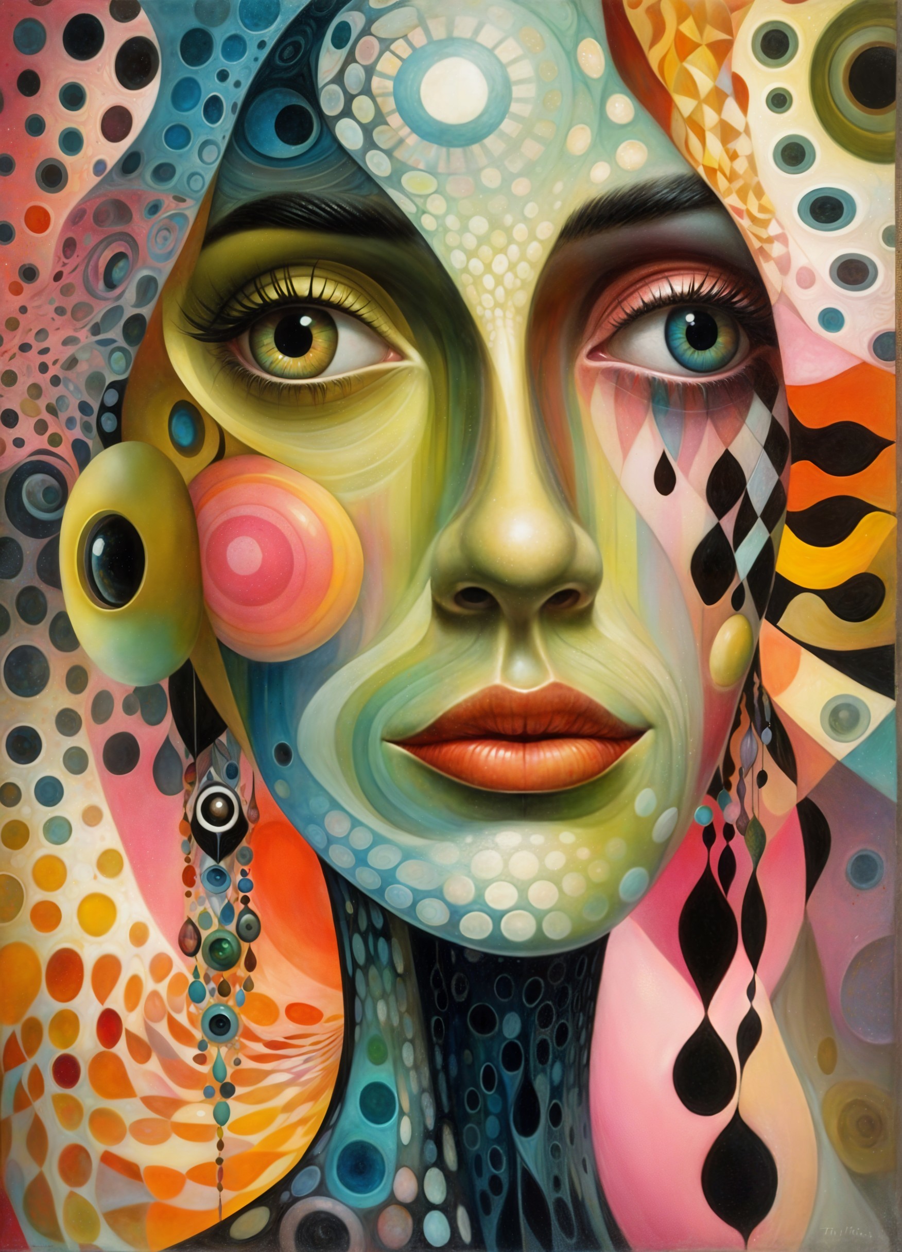 Abstract Portrait of a Woman with Vibrant Colors