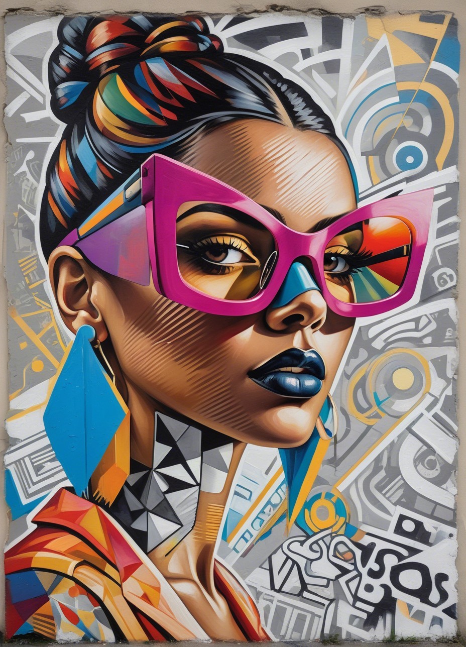 Vibrant Portrait of Woman with Bold Accessories