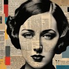 Portrait of a Woman with Collage and Vintage Aesthetic