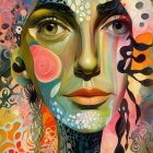 Abstract Portrait of a Woman with Vibrant Colors