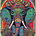 Vibrant Elephant Design with Colorful Patterns