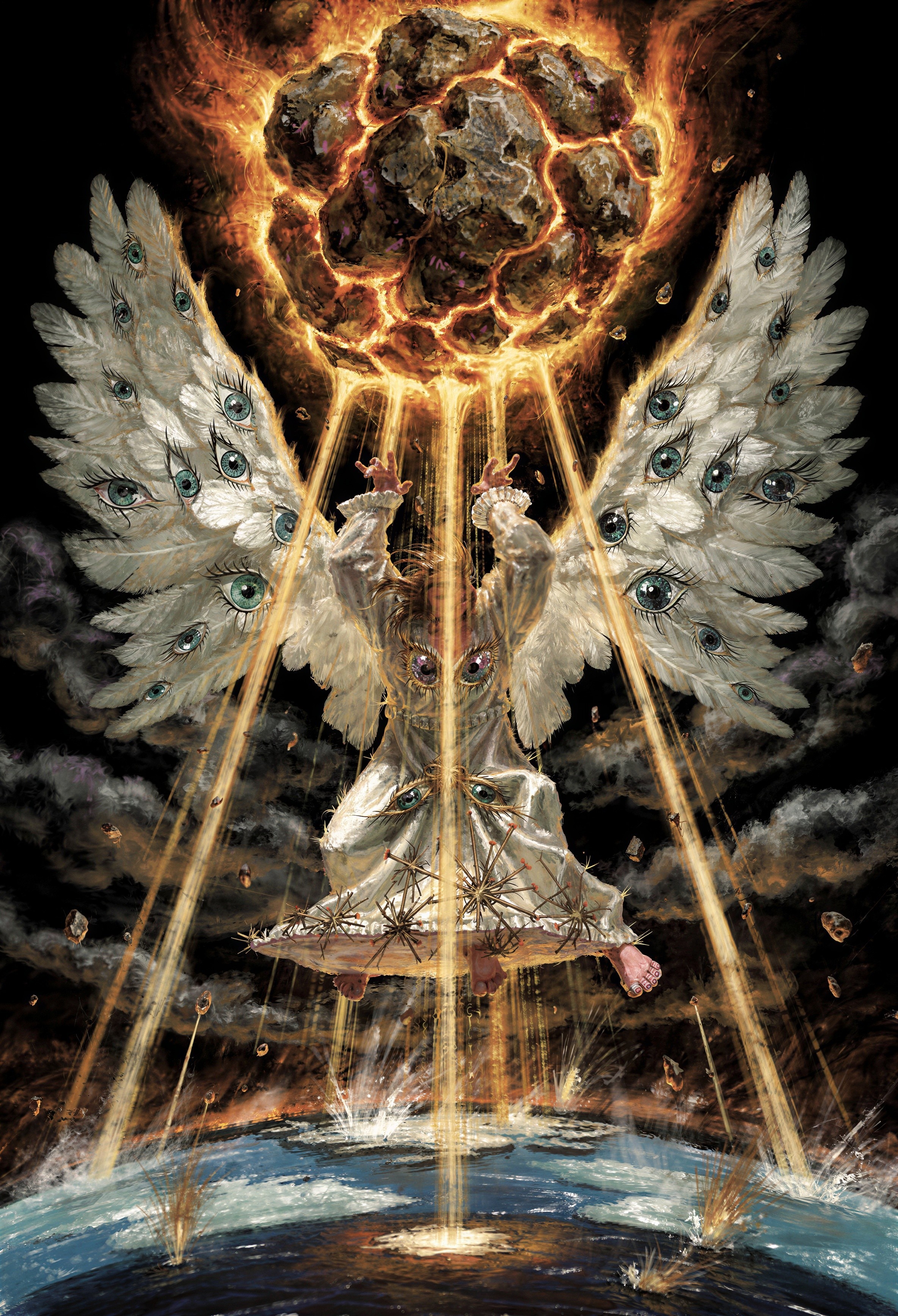 Religious Painting of Divine Being with Radiant Light