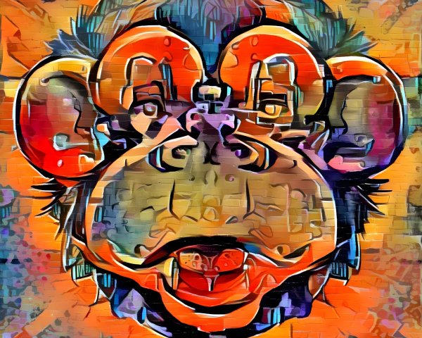 Vibrant Abstract Monkey Face with Rich Colors