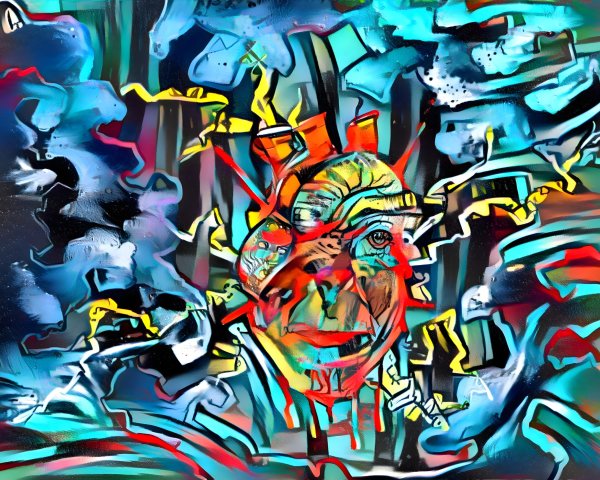 Fragmented Abstract Portrait with Vibrant Colors
