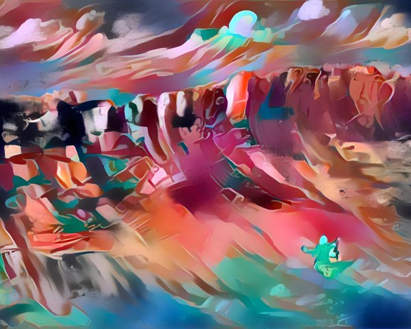 Vibrant Abstract Landscape with Bold Color Splashes