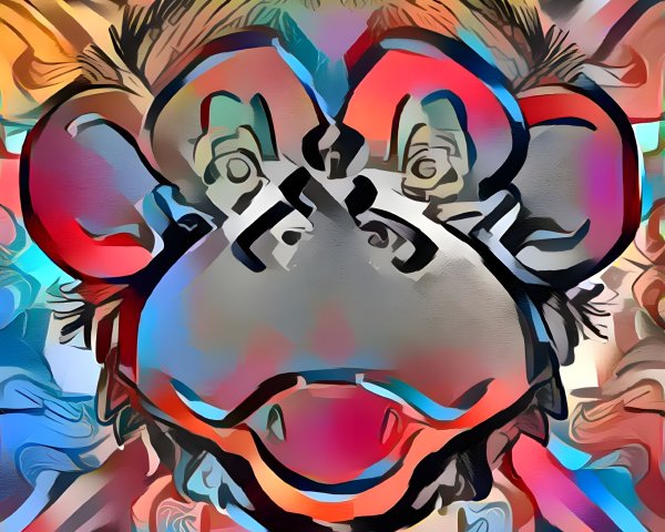 Vibrant Abstract Monkey Face with Colorful Patterns